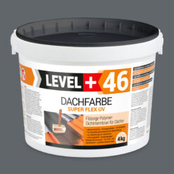 Dachfarbe elastische Sockelfarbe Dachlack UV-beständig Super Flex 4Kg Steingrau LEVEL+ L+46