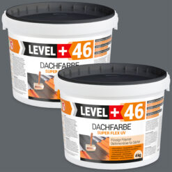 Dachfarbe elastische Sockelfarbe Dachlack UV-beständig Super Flex 8Kg Steingrau LEVEL+ L+46