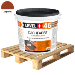 Dachfarbe elastische Sockelfarbe Dachlack UV-beständig Super Flex 24 x 20Kg Ziegelrot LEVEL+ Palette 480kg L+46