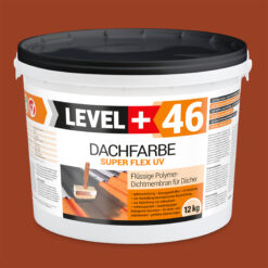 Dachfarbe elastische Sockelfarbe Dachlack UV-beständig Super Flex 12Kg Ziegelrot LEVEL+ L+46