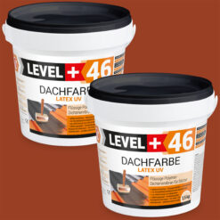 Dachfarbe elastische Sockelfarbe Dachlack UV-beständig Super Flex 3Kg Ziegelrot LEVEL+ L+46