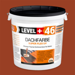 Dachfarbe elastische Sockelfarbe Dachlack UV-beständig Super Flex 25Kg Ziegelrot LEVEL+ L+46