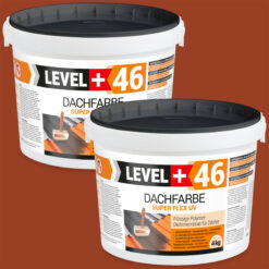 Dachfarbe elastische Sockelfarbe Dachlack UV-beständig Super Flex 8Kg Ziegelrot LEVEL+ L+46