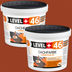 Dachfarbe elastische Sockelfarbe Dachlack UV-beständig Super Flex 14Kg Ziegelrot LEVEL+ L+46