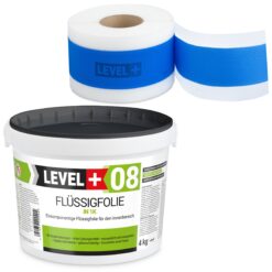Dichtset Flüssigfolie 4kg Wassersperre Bad Dusche Dichtband Wasserdicht LEVEL+ SET304
