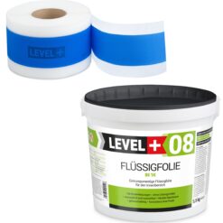 Dichtset Flüssigfolie 5,5kg Wassersperre Bad Dusche Dichtband Wasserdicht LEVEL+ SET306