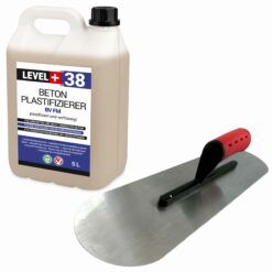 Beton-Zusatzmittel Set 5L Profi Bodenlegerkelle Zweiseitig Halbrund SET350