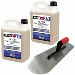 Beton-Zusatzmittel Set 10L Profi Bodenlegerkelle Zweiseitig Halbrund SET351
