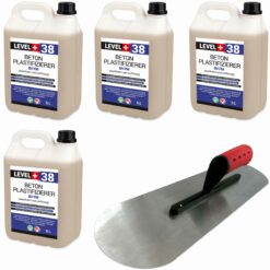 Beton-Zusatzmittel Set 20L Profi Bodenlegerkelle Zweiseitig Halbrund SET353