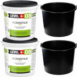 Dichtset Flüssigfolie 40kg + 2xkostenlos 20L Mörteleimer PVC Abdichtung LEVEL+ SET405