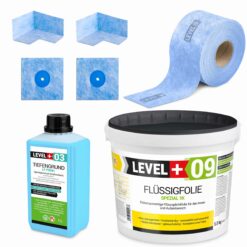 Dichtset Innen Außen Flussigfolie 5,5kg Dusche Bad Balkon Küche Abdichtung LEVEL+ SET62