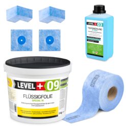 Dichtset Flussigfolie 8kg Dichtband Duschabdichtung, Bad und Balkon LEVEL+ SET63
