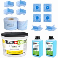 Dichtset Flussigfolie Spezial 12kg für Badabdichtung Balkon Dusche LEVEL+ SET66