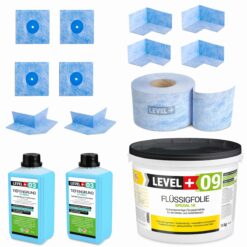 Dichtset Flussigfolie Spezial 14kg Badabdichtung Dusche Balkonabdichtung LEVEL+ SET67