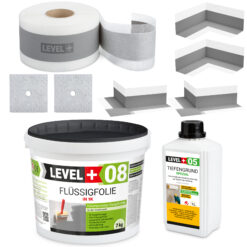 Dichtset für Dusche Flüssigfolie 7 kg Dichtband 5m Innenecke Abdichtung SET100