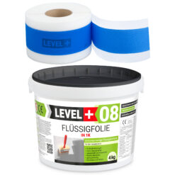 Dichtset Flüssigfolie 4kg Wassersperre Bad Dusche Dichtband Wasserdicht LEVEL+ SET304