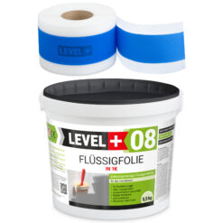 Dichtset Flüssigfolie 5,5kg Wassersperre Bad Dusche Dichtband Wasserdicht LEVEL+ SET306