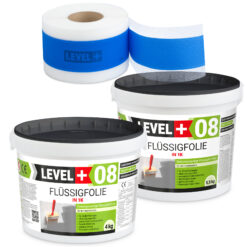 Dichtset Flüssigfolie 9,5kg Wassersperre Bad Dusche Dichtband Wasserdicht LEVEL+ SET308