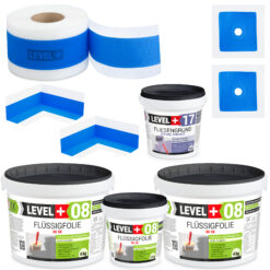 Dichtset Bad Dusche Flüssigfolie 9,5kg Fliesengrund 1,5kg Innenecke Dichtband LEVEL+ SET336