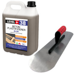 Beton-Zusatzmittel Set 5L Profi Bodenlegerkelle Zweiseitig Halbrund SET350