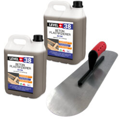 Beton-Zusatzmittel Set 10L Profi Bodenlegerkelle Zweiseitig Halbrund SET351