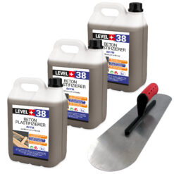 Beton-Zusatzmittel Set 15L Profi Bodenlegerkelle Zweiseitig Halbrund SET352