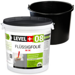Dichtset Flüssigfolie 25kg + kostenlos 20L Mörteleimer PVC Abdichtung LEVEL+ SET404