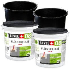 Dichtset Flüssigfolie 40kg + 2xkostenlos 20L Mörteleimer PVC Abdichtung LEVEL+ SET405