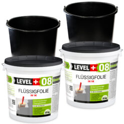 Dichtset Flüssigfolie 50kg + 2x kostenlos 20L Mörteleimer PVC Abdichtung LEVEL+ SET406