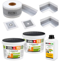 Dicht-Set Innen Außen Abdichtung-Set Dichtvlies Flüssigfolie 8kg Holz Fliesen OSB Wasserdicht Dichtband 120/70mm Ausdehnbar SET508