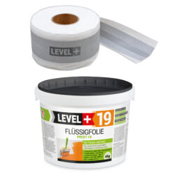 Dicht-Set Innen Außen Abdichtung-Set Dichtvlies Flüssigfolie 4kg Holz Fliesen OSB Wasserdicht Dichtband 120/70mm Ausdehnbar SET511