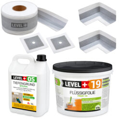 Dichtset Abdichtung-Set Dusche Bad Flüssigfolie 12kg Dichtband Dehnzone LEVEL+ SET543