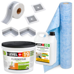 Dichtset Abdichtung-Set Balkone Bad Flüssigfolie 12kg Dichtband Dehnzone LEVEL+ SET547