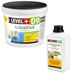 Dichtset Spezial Flussigfolie 7kg Tiefengrund 1l Abdichtung Bad Balkon Dusche LEVEL+ SET74