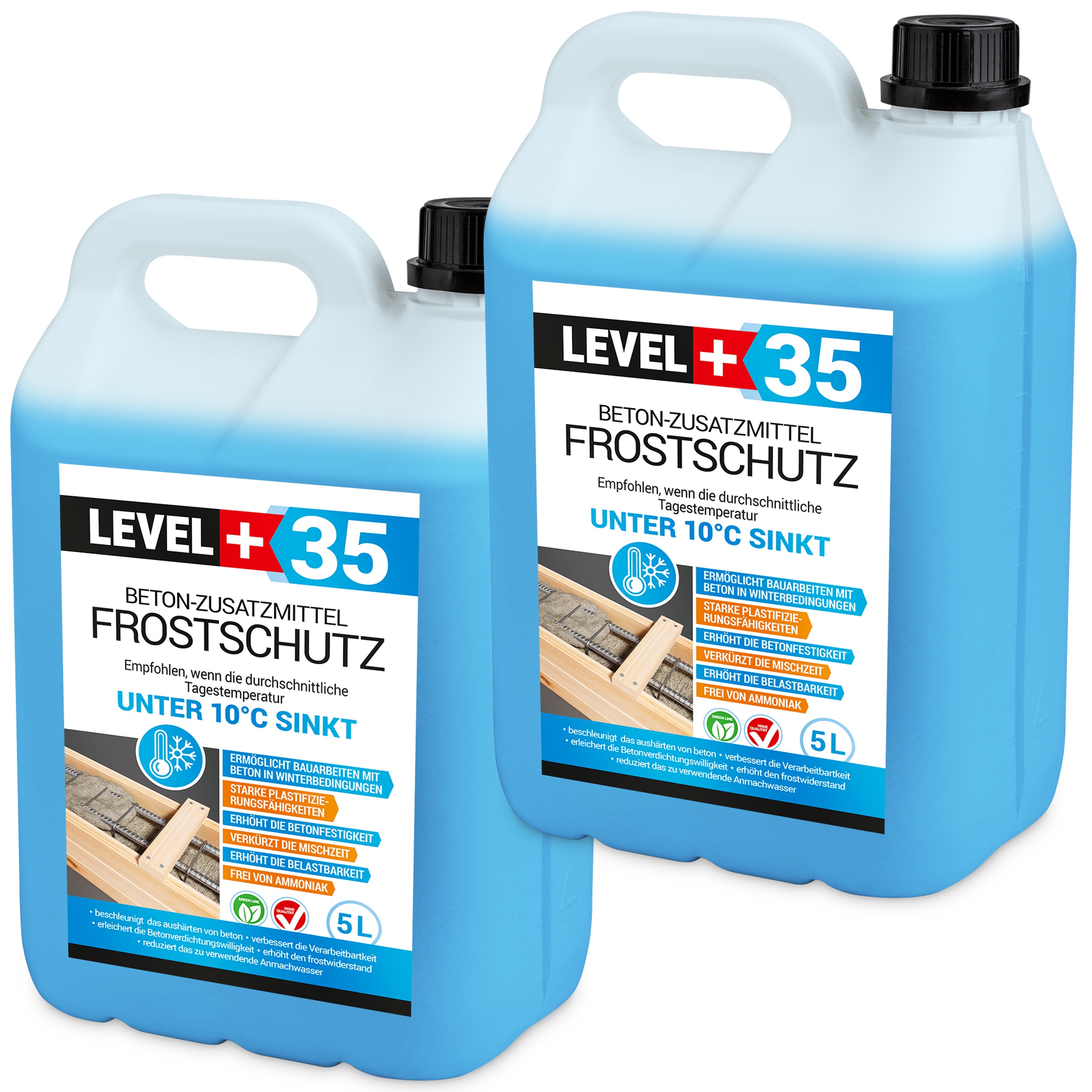 Beton-Zusatzmittel Frostschutz Plastifizierer Betonverflüssiger 10L LEVEL+  RM35 - Hangato