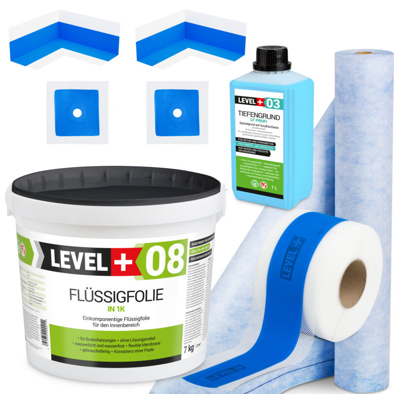 Dichtset Abdichtung Set Flüssigfolie Bad Dusche Küche LEVEL+ Set344