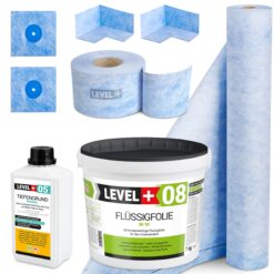 Dichtset Flüssigfolie 7kg Dichtband Dichtbahn für Dusch und Bad Abdichtung SET58