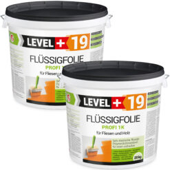 Flüssigfolie in 1K Dichtfolie Abdichtfolie Abdichtung Terassen Keller Bad Dusche 40Kg LEVEL+19