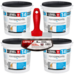 Spachtel Masse Finish Fertigspachtel 100Kg Eimerschaber Reiniger SET LEVEL+14 + LEVEL5 5-210