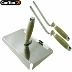 Fugblech Fugbrett Edelstahl 245x155x50mm Verfugungshilfe Keramikfliesen Klinker + SET Fugenkelle 10+12mm Ledergriff CT04