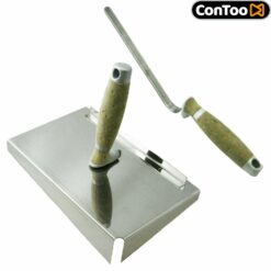 Fugblech Fugbrett Edelstahl 245x155x50mm Verfugungshilfe Keramikfliesen Klinker + Fugenkelle 10mm Ledergriff CT04
