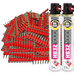 Set Betonnägel 22mm 2000 Stück HB42 + 2 x Gaspatrone HB32 152mm für Nagler