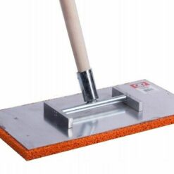 Set Deckenreibebrett 20x40cm oranger Schwammgummibelag 18mm + Stiel 120cm lang