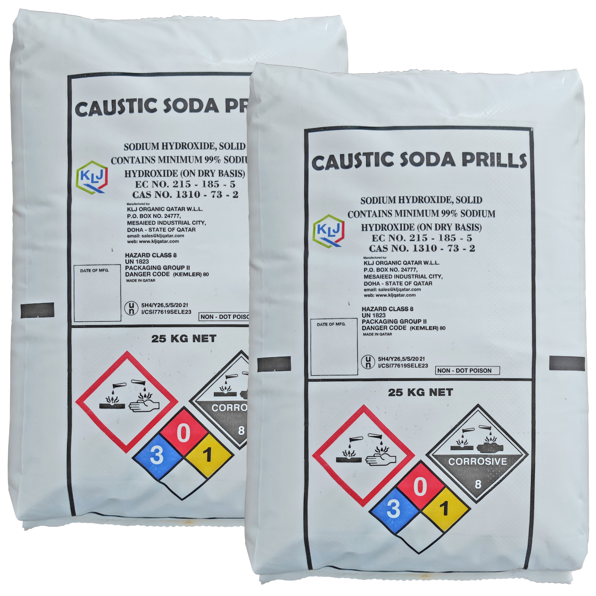 Kaustisches Soda Ätznatron CAUSTIC SODA 25 kg Sack NaOH Natriumhydroxid 