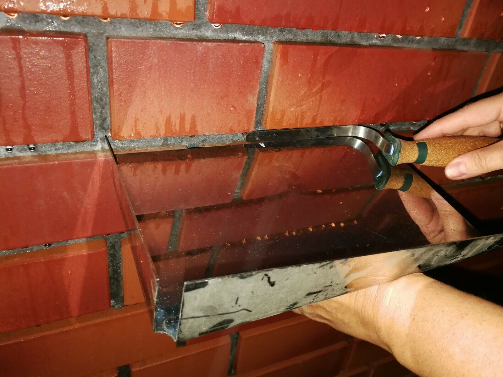 Fugblech Edelstahl 245mm x 155mm Fugbrett Korkgriff Verfugungshilfe ConToo CT04 – Bild 2