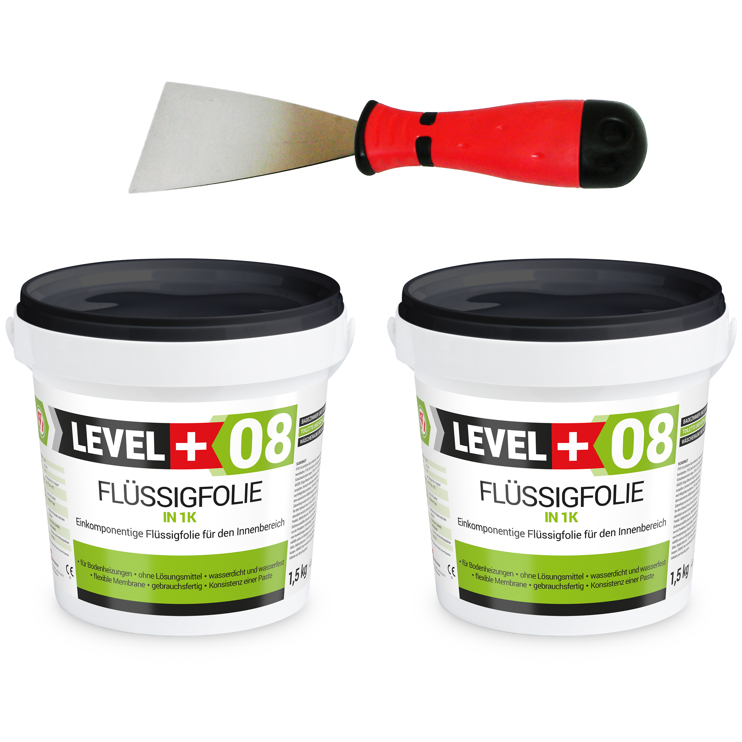 Dichtset Duschabdichtung Abdichtung Flüssigfolie 3kg Bad Dusche Küche LEVEL+ SET399