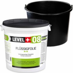 Dichtset Flüssigfolie 20kg + kostenlos 20L Mörteleimer PVC Abdichtung LEVEL+ SET403