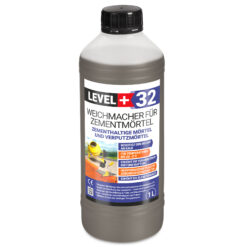 Weichmacher für Mörtel, ersetzt Kalk in Mauer- und Putzmörteln 1L Plastifizierer für Zementmörtel und Putz LEVEL+32