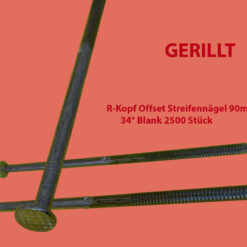 Streifennägel 34° R-Kopf Offset 3,1x90mm gerillt blank 2500 St. papiergebunden für Gasnagler HB43