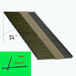 Streifennägel 3,1x90mm D-Kopf 90mm 34° papiergebunden 2200 Stück blank glatt für Gasnagler HB43